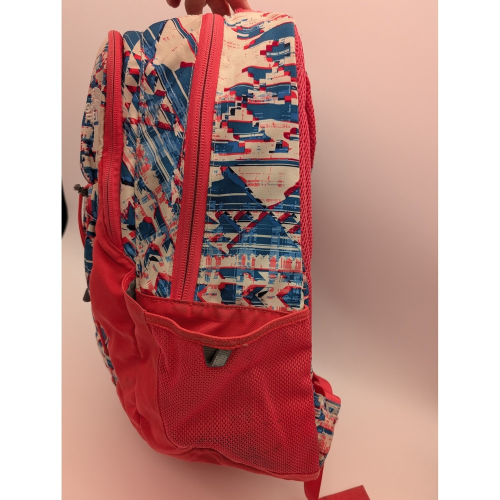 The North Face Jester Backpack Red Blue White Glitch Print Geometric Daypack - Picture 4 of 12